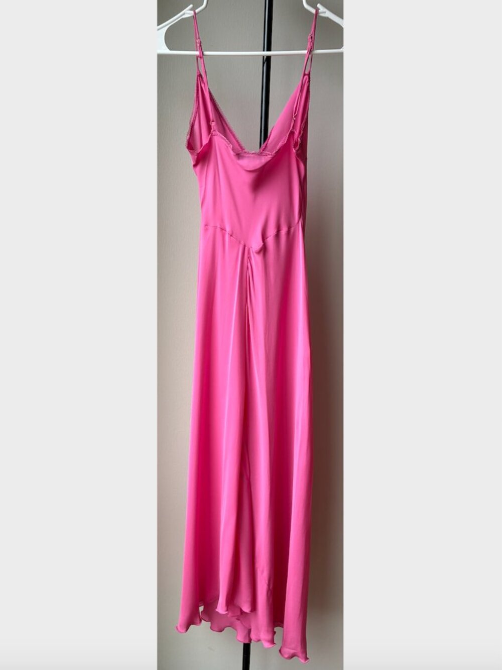 Betsey Johnson Ultra Vintage Silk Pink Slip Midi Dress - Size S - Picture 2 of 12